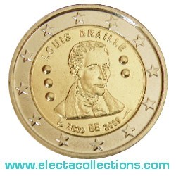 Bélgica - 2 euro, Louis Braille, 2009